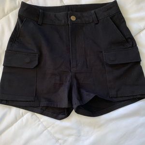 Black cargo shorts